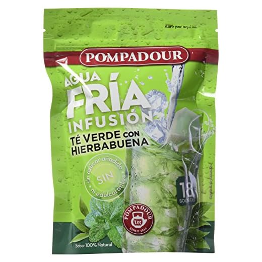 Pompadour Té Verde Hierba Buena Frío - 18 bolsitas