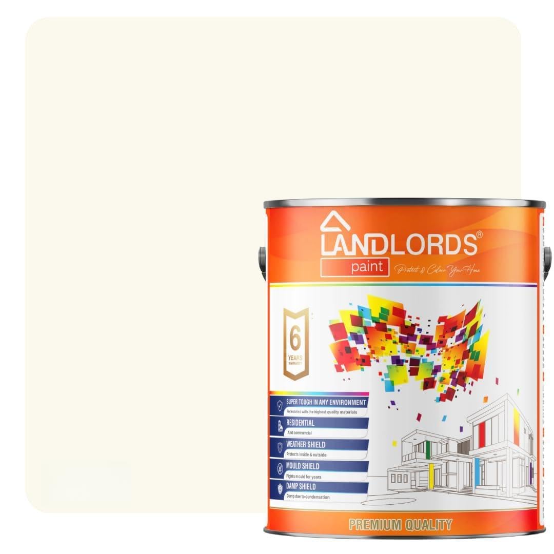 Landlords Paint Creamy White Landlords Weather Shield Smooth Masonry Paint | 1L | Storm Proof, Scrub Resistance & Waterproof | Weatherproof Technology Designed With Acrylic Resin For Ultimate Protection