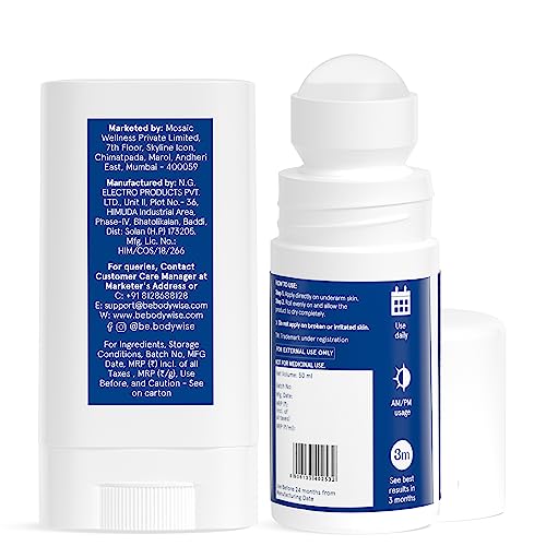 Image of Be Bodywise Spf 50 Sunscreen Stick With Pa+++ (13G) & 4% Aha Bha Underarm Roll On (50Ml), With Vit E, Centella, Alpha Arbutin, Reduces Body Odor, Pigmentation, Tan & Sunburns - All