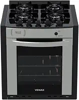 Fogao A Gas De Embutir Gaudi Prisma Vitreo Bl 4q Inox Gas Glp