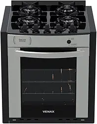 Fogao A Gas De Embutir Gaudi Prisma Vitreo Bl 4q Inox Gas Glp