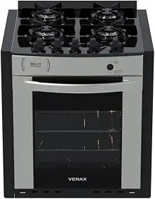 Fogao A Gas De Embutir Gaudi Prisma Vitreo Bl 4q Inox Gas Glp