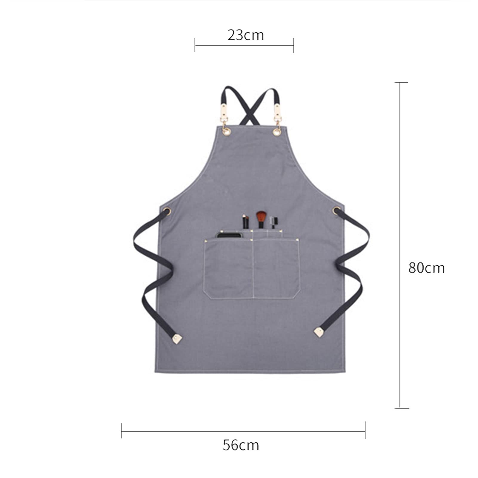 Grembiule Uomo, Regolabile Grembiule Jeans Tela, Lavabile Durevole Grembiule Lavoro Uomo con Anello Multitasche for Artigiano Falegname Artista Pittori Barman Tatuatore, Unisex