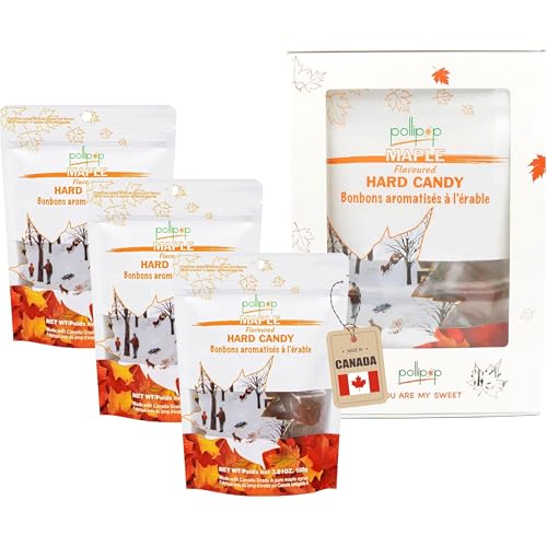 Premium Maple Flavoured Hard Candies Bag (3 Pack (324g), Maple)
