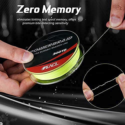Image of RUNCL PowerBraid Fishing Line 4 /8 /9 Strands, Braided Fishing Line 300 /500 /1000Yds - Seamless Weaving Tech, Enhanced Coating Tech, Zero Stretch, High Sensitivity, Smaller Diameter - Braid Line 15-115LB