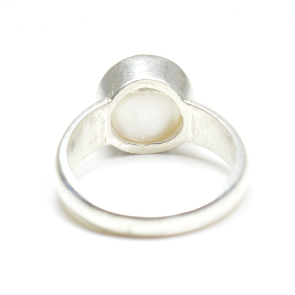 55Carat Unisex NA plata de ley talla ovalada blanco perla