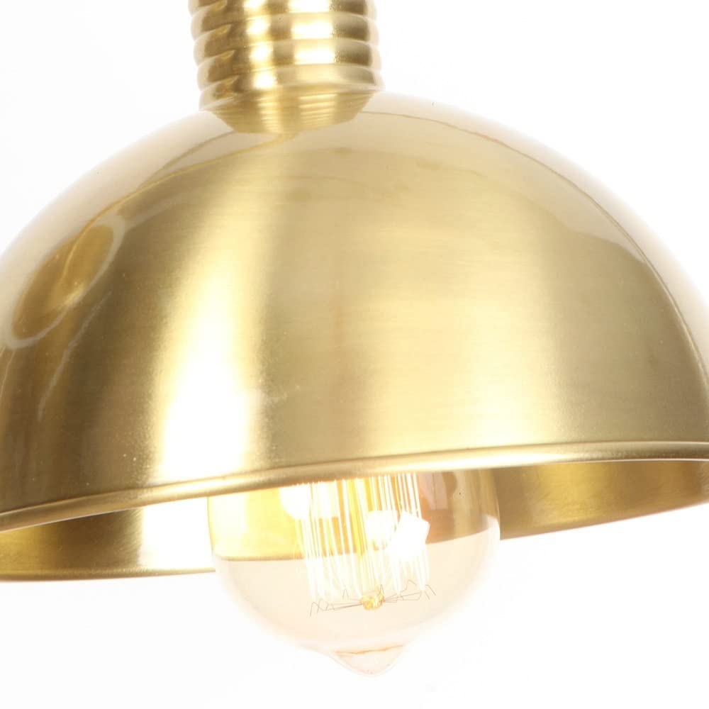 VINTAG Aplique de Pared Industrial Apliques de Pared de latón Apliques de iluminación E27 Lámparas de Pared de ático con Pantalla de latón de 20 cm de diámetro - (No Incluye Bombilla)