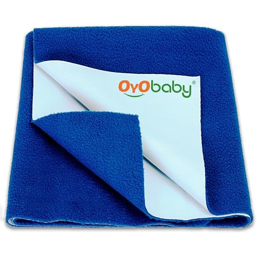 Image of OYO BABY Waterproof Dry Sheet for Single Bed 72x36 Inch | Multi-Age Baby & Adult Bed Protector | Quick Dry, Soft, Breathable Fabric | Anti-Pilling, Reusable & Durable Mattress Liner - Royal Blue