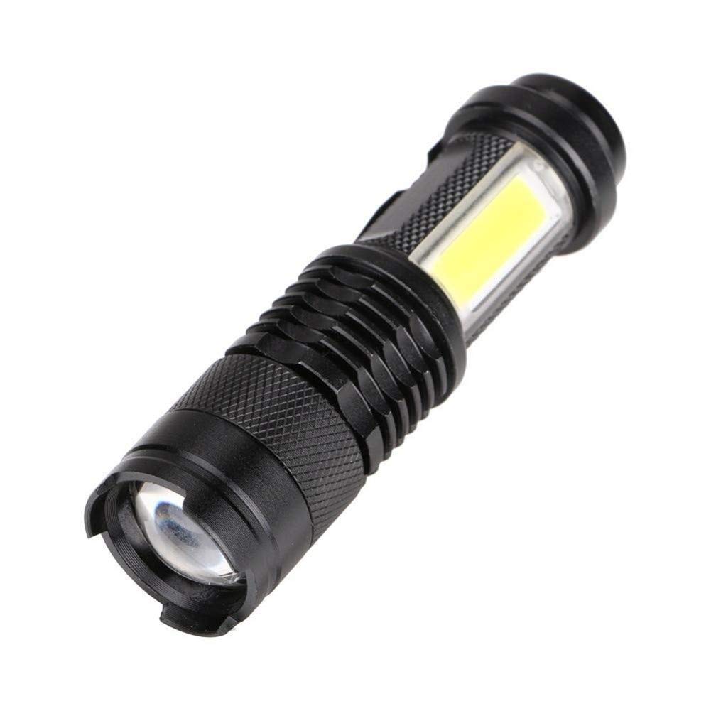 Flashlight, Aluminum Led Flashlight, Scalable Streamlight Flashlight for Work Portable Lantern Pen Torches (Size : Without Battery)