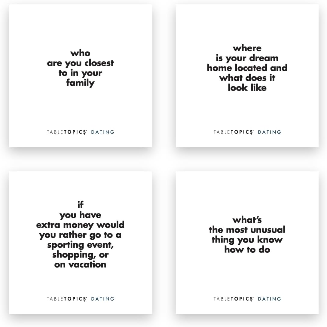 TableTopics Dating to Go - 40 Conversation Starter Cards to Break The Ice and Get to Know Your Date, Game for Couples Just Starting Out or First Dates
