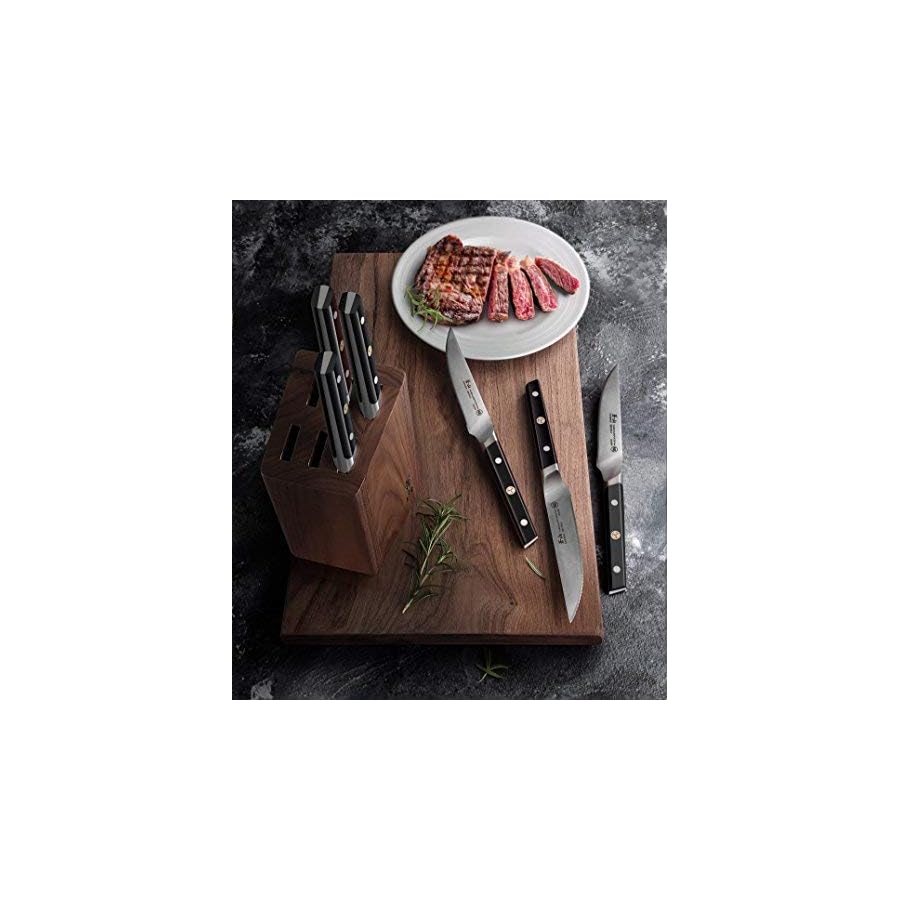 Cangshan TC Series 1022247 Swedish 14C28N Steel Forged 6-Piece Steak Knife Block Set, Walnut