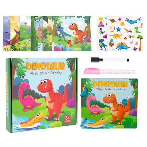 Livre de coloriage à l'eau dinosaures et peinture aquarelle pour enfant et adulte