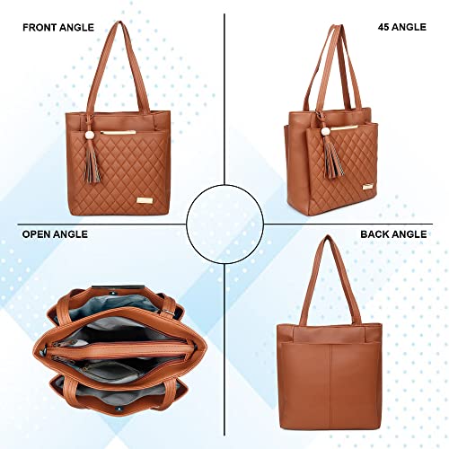 Image of Women Fashion Handbags Large Capacity Tote Purses Stylish Ladies Women and Girls Handbag For Office Bag Ladies Travel Shoulder Bag Set Of 1.