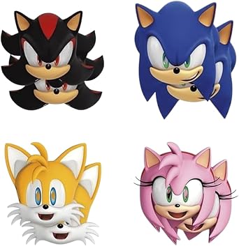 Unique Sonic Party Masks - 16 Count - Sonic Birthday Party Favors and Decorations