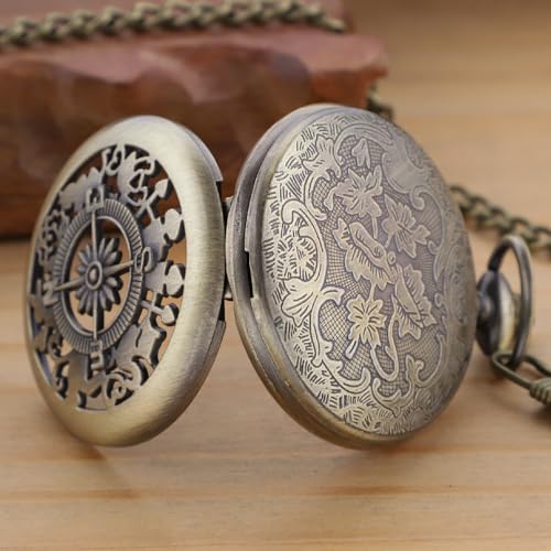 Image of Quartz Pocket Watch for Men, White Roman Digital Dial Pocket Watches for Men with Chain