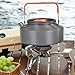 Aymzbd Camping Kettle Tea Pot with Lid Portable Lightweight Teapot Tableware for Picnic Hiking Fishing Backpacking Climbing, 1.6L 17.5x17.5x8.5cm