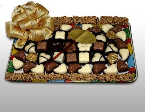 Glass Tray Filled with Chocolates and Honey