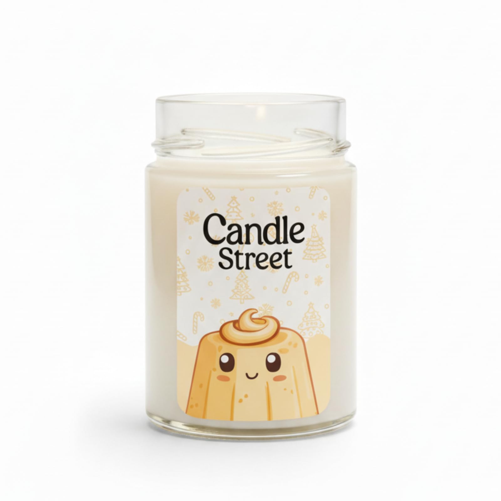 Candle Street Pandoro Duftkerze 500 g | Vanille, Zitrone und Karamell | Kollektion Süße Weihnachten | Handgemachte Kerze im Glas, 120 Stunden Brenndauer, perfektes Geschenk für Partys