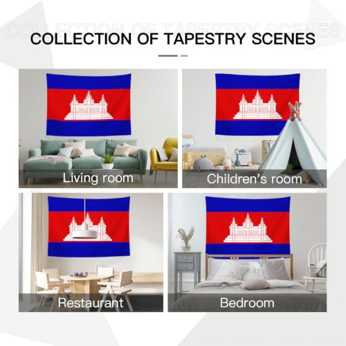 Drapeau Cambodge tenture murale pour chambre ado et déco salon moderne - 3
