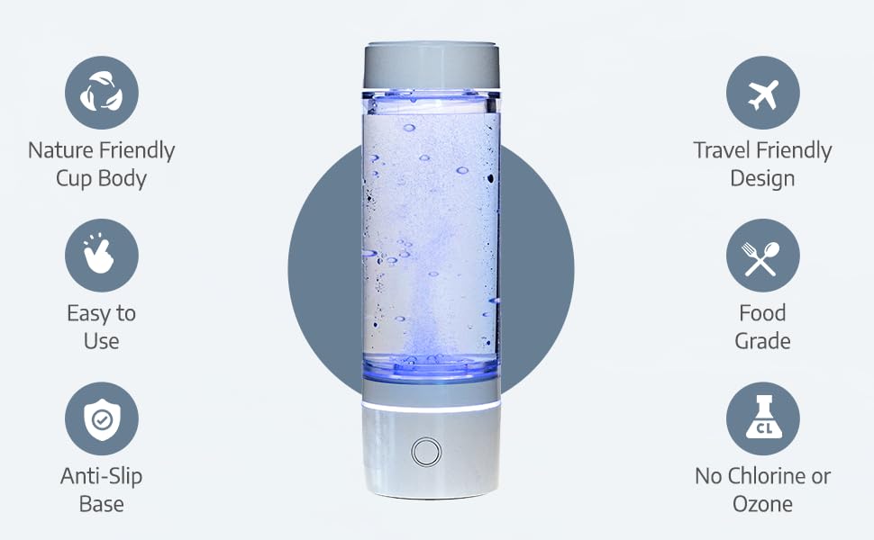 Miniatura 3 de Botella de agua de hidrógeno 2024 - Tecnología SPEPEM que genera hasta 3000ppb agua ionizada rica en hidrógeno para beneficios antioxidantes y para