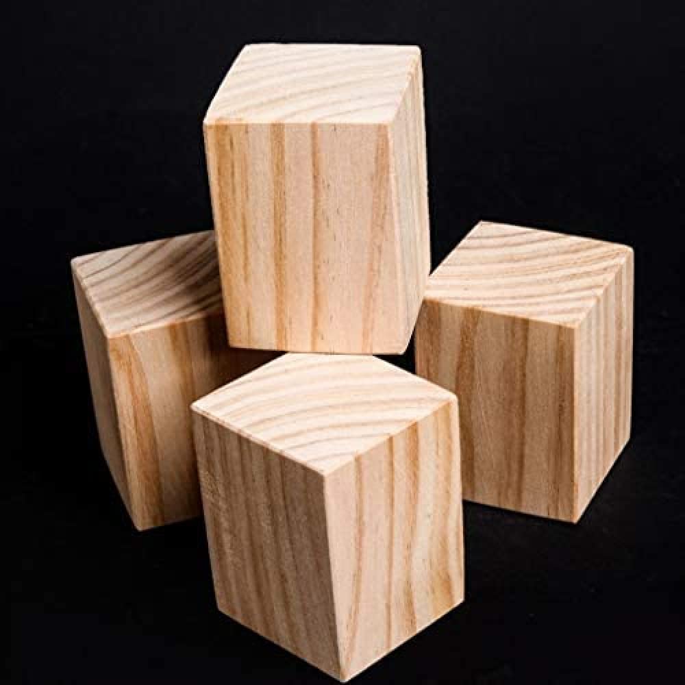 Confezione da 4 Piedini per mobili in Legno - 6x6x5 cm, rialzi per divani, tavoli e scrivanie, per Aumentare l'altezza e la stabilità.