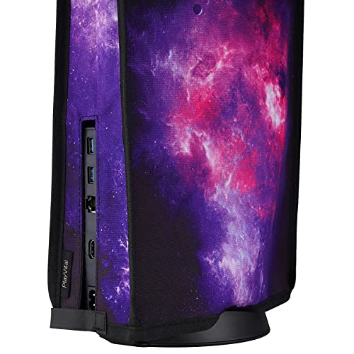 Image of PlayVital Dust Cover for ps5, Soft Neat Lining Dust Guard, Anti Scratch Waterproof Cover Sleeve for ps5 Console Digital Edition & Disc Edition - Nebula Galaxy