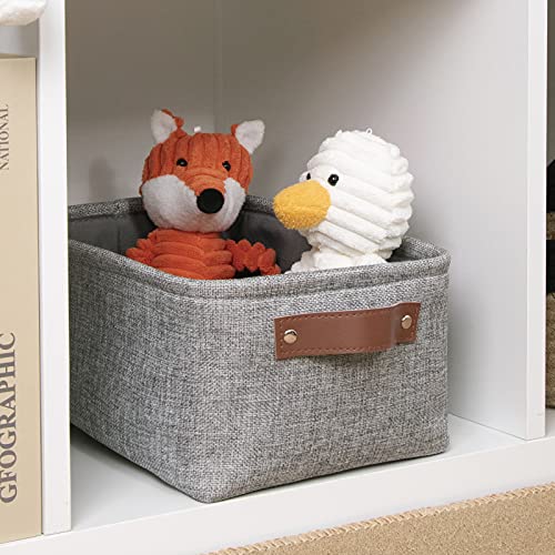 Image of DULLEMELO Small Collapsible Fabric Basket for Organizing, Shelves, Closets, Laundry, Nursery, Decorative Gift Basket (Gray)