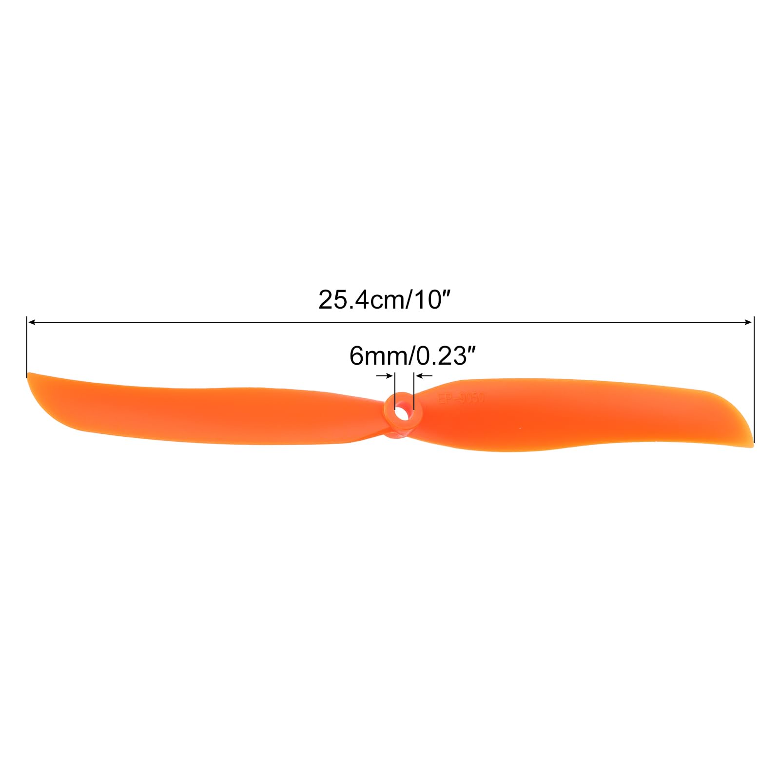 MECCANIXITY 1060 Propellers 10x6 Prop 2-Vane Fixed-Wing Orange Replacement Props with Adapter Rings for Airplane RC Plane, Pack of 6