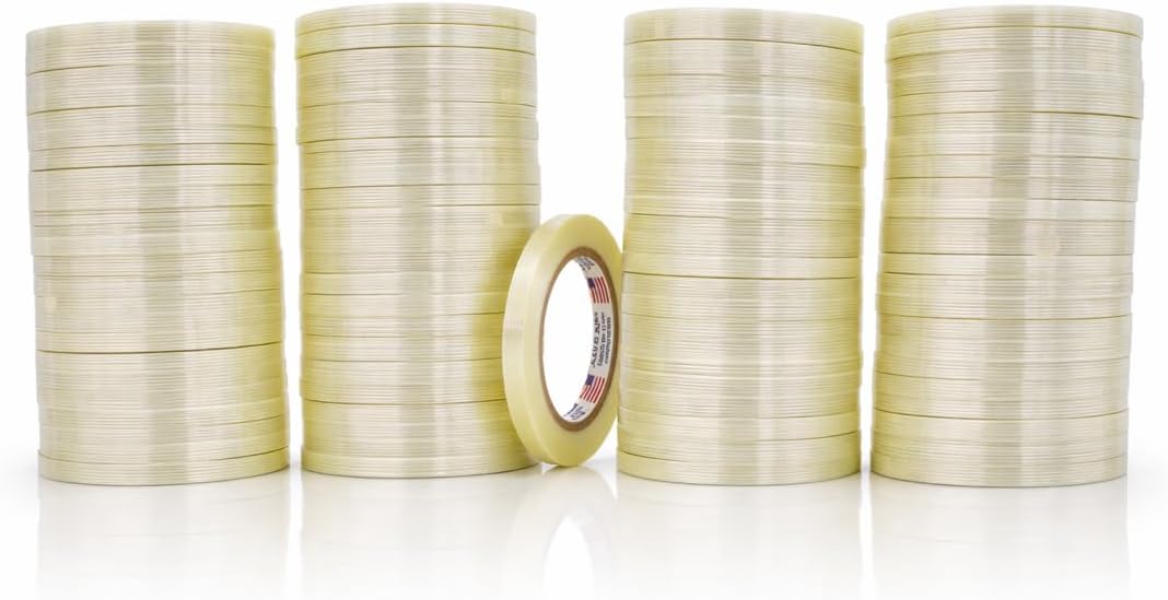 MAT Commodity Grade Fiberglass Reinforced Filament Strapping Tape - 3/8 in. Wide x 60 yds. (Pack of 96) Filaments Run Lengthwise