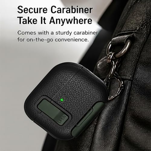 Image of for Leather AirPods Pro 3 Case 2025 | Cute iPod Air Pods Pro 3 Case with Magnetic Lock | with Phone Holder & Keychain | Airpods 3 Pro Cases for Man Women(Model A2700 /A2931)(Green Black)