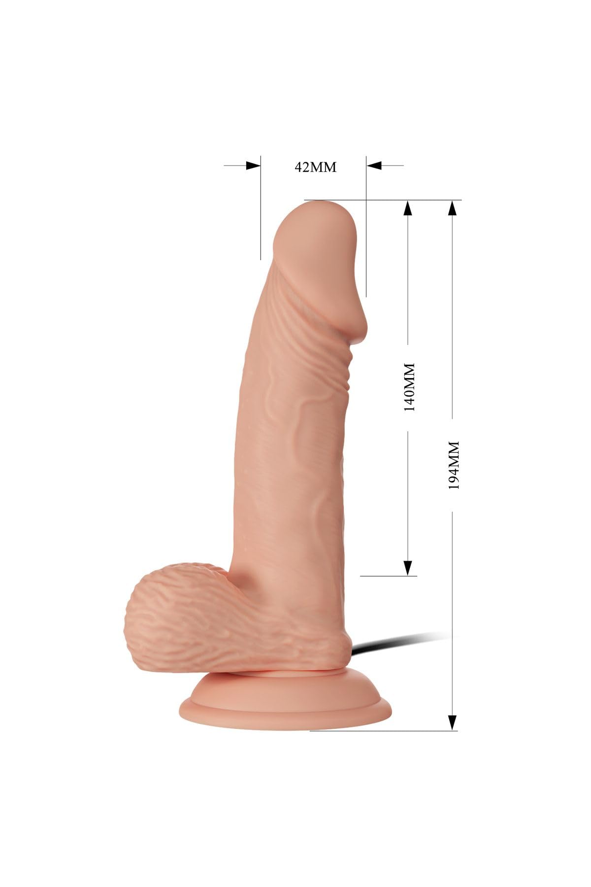 TruvaShop 20 CM Zebulon Titreşimli Vibratör Gerçekçi Deride Penis TEN