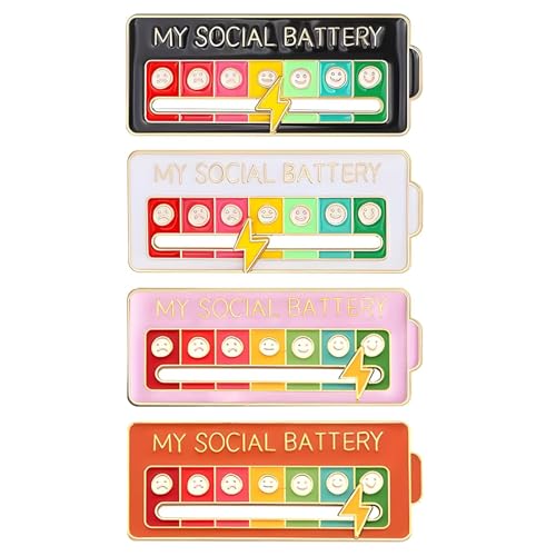Broche batterie sociale coulissante en émail : lot de 4 pin's pour sacs