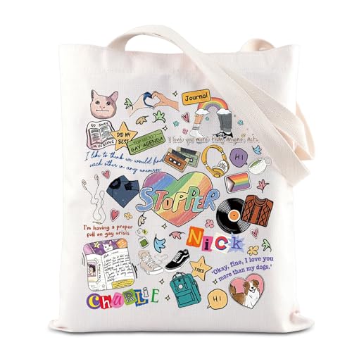 Heart Stopper TV Show Merchandise Tote gift Spotify Inspired Charlie Nick Fans Canvas Bag LGBT BL Gay Pride Stopper-Tragetasche, 35*40cm