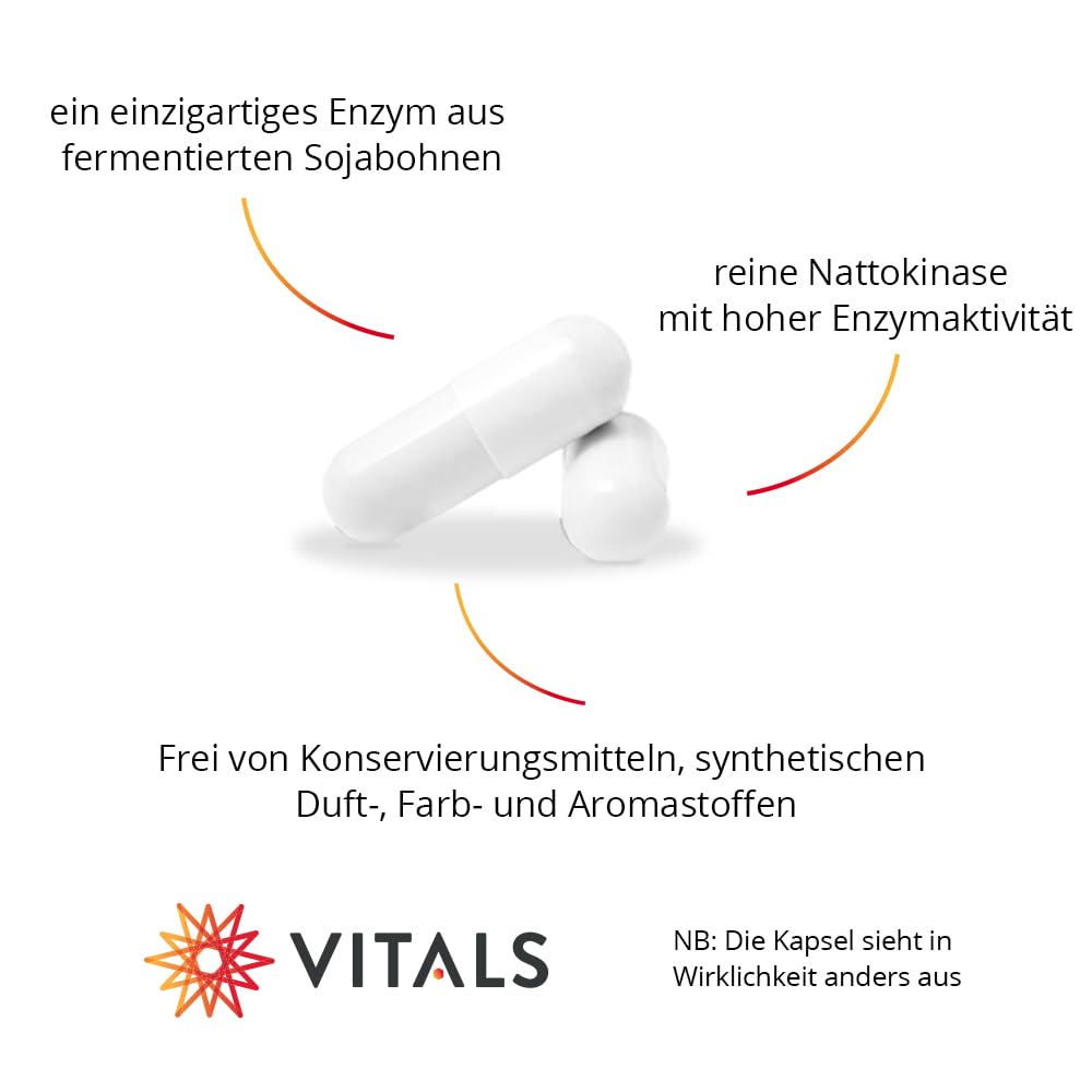 Vitals - Nattokinase-NSK 100 mg 60 Kapseln. Die einzige echte NSK-SD® mit 2000 FU Nattokinase.