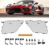 BILLFARO 2Pcs Black Upgraded Front Radiator Guards Grille,Aluminum Front Outer Grill Low Profile Body Bumper Grille Vents Insert Mesh Set for Corvette C8 Stingray Z51 Convertible/HTC 2020-2025