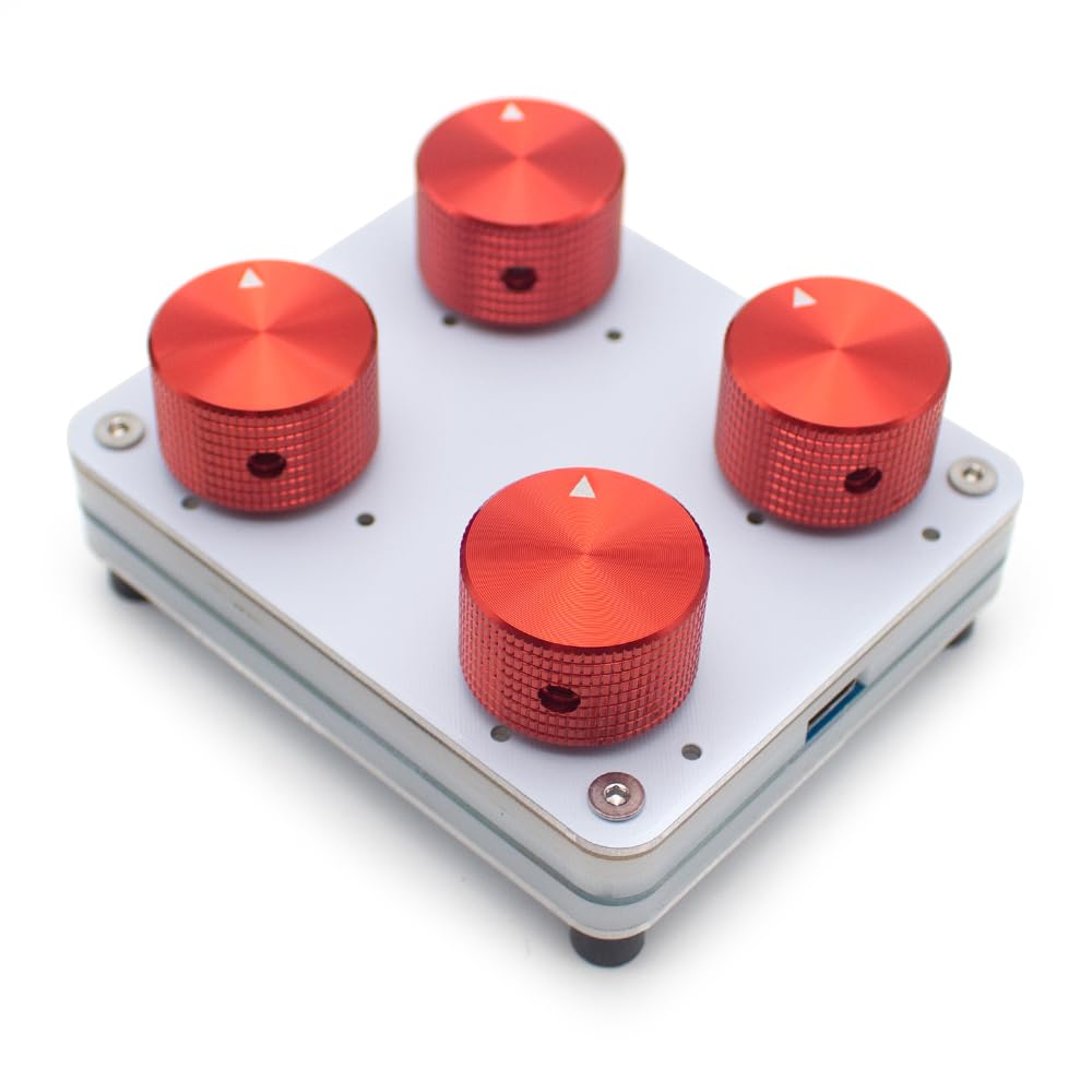 Controlador MIDI de 4 Botones con Mapeo CC Personalizable Interfaz USB-C para Software de Producción Musical Codificador Rotatorio de Precisión