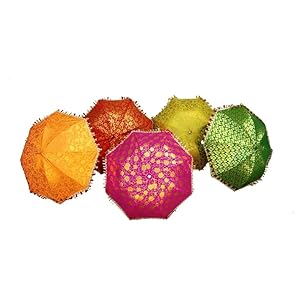 Conwo 5 PCs Decorative Umbrellas For Indian wedding decor Diwali Decor Christmas Decoration Mehndi Decor Halloween Event…