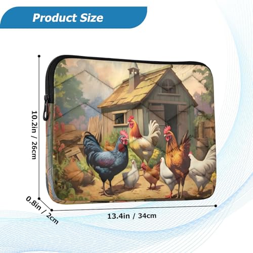 Funda para portátil 13-14 pulgadas con diseño de gallos miniatura 3