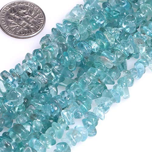 Genuine Apatite Chips Gemstone Beads 4-6mm Irregular Shaped Crystal Chip Stone Loose Bead for Jewelry Making 1 Strand 34 