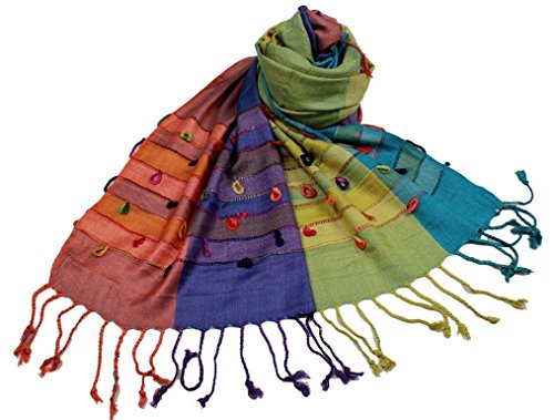 Étole viscose multicolore SHANKARA N10 : écharpe légère en coton pour femme tendance ce printemps