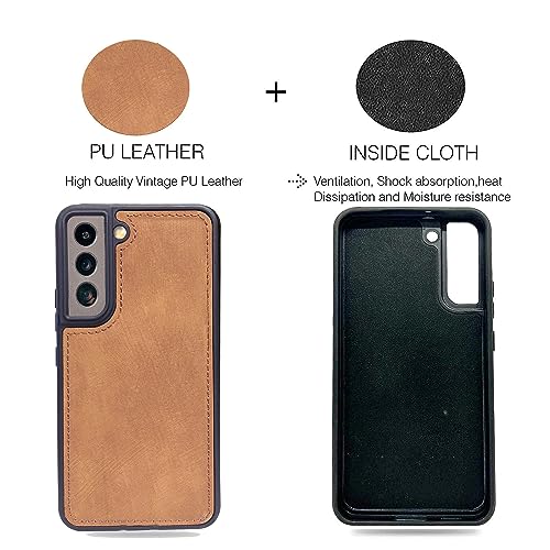 Image of A rtistque Premium Pu Leather Back Cover Case for Samsung Galaxy S22 5G | Drop Protection | Raised Camera Edges - Brown