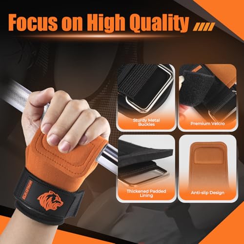 UUJOME Lifting Straps Gym Wrist Straps for Weightlifting, Non-Slip & Adjustable, Perfect for Wrist Weights & Powerlifting (Pair)