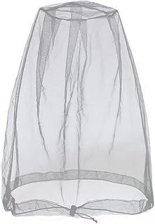 Cinvo Head Netting Hat Bug Net Face Neck Net for Bugs No See Ums Gnats Biting Midges from Outdoor Activities, Spacious Net Room Works Over Most Hats Comes with Free Stock Pouches- Grey