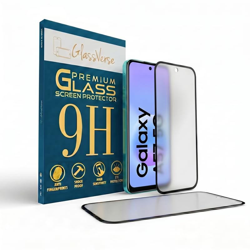 Image of GlassVerse D+ Matte Tempered Glass With 18H Hardness For Samsung Galaxy A57 5G (PACK OF 1) with Free Installation Kit. Full screen Coverage - 6.7 inch