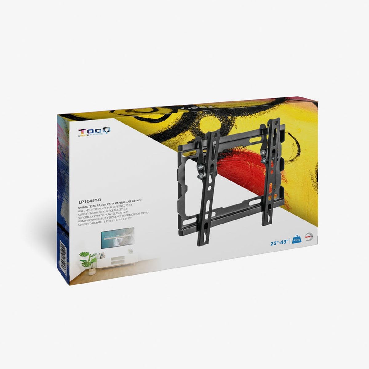 TOOQ LP1044T-B Tilt Wall Mount for 23" to 44" Monitor/TV/LED Distance to Wall 20mm Black