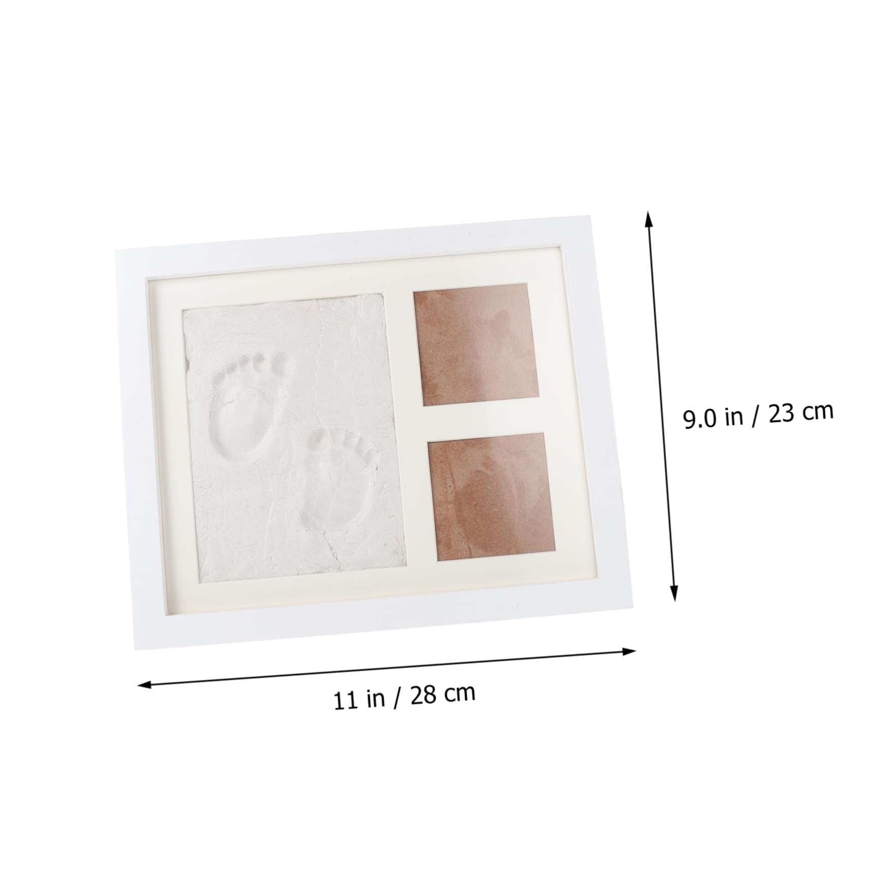 Kit Cornice per Foto Impronta Mani in Legno e Tavoletta D'inchiostro, Portafoto Creativo per Decorazione Casa, Regalo per Ragazzo Ragazza e Famiglia