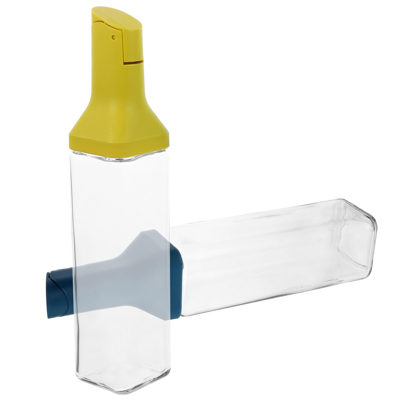 Cabilock 2 Stück Glas Ölspender aus Glas Auslaufsicherer Ölflaschenglas mit Edelstahl Silikon und Pp für Küche und Essig Sojasaucenflasche