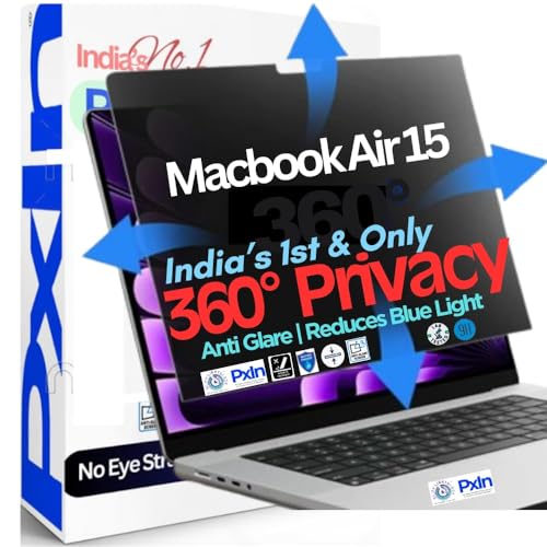 Image of PxIn MacBook Air 15 Inch Magnetic /Pro Version Privacy Screen Filter - No Eye Strain | Anti Blue Light | UV Block + Anti Glare