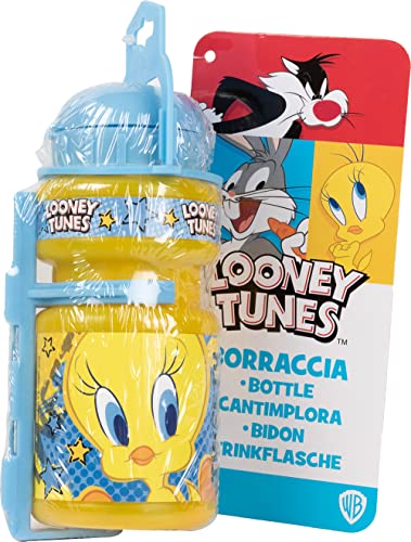 Warner Bros Looney Tunes Cycle Water Bottle 350ml Baby Girl Blue Yellow Titti Silvestro Universal Bike, 350 ml - Image 4