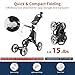 Caddytek Explorer V8 Golf Push Cart - SuperLite 4 Wheel Aluminum Foldable Cart with Adjustable Front Wheel Width, Foot Brake, Cooler Basket, Umbrella Holder, Drink Holder, Scorecard Console